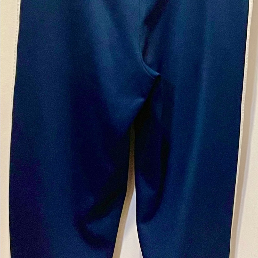 Adidas 3 Stripe Tricot Navy Cropped Athletic Pant M - Picture 3 of 5